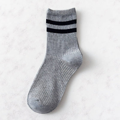 Stripe Cotton Mid Socks