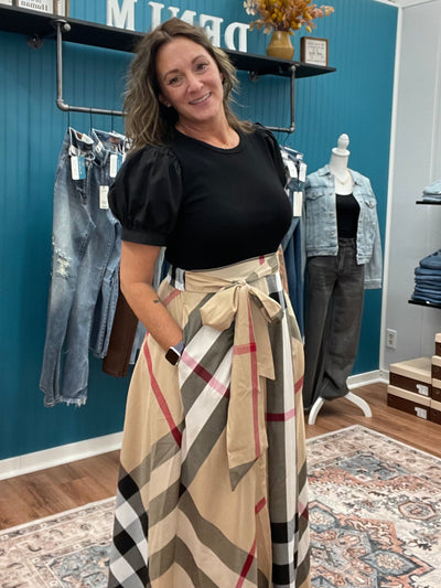 Burberry Mixed Print Midi Dress