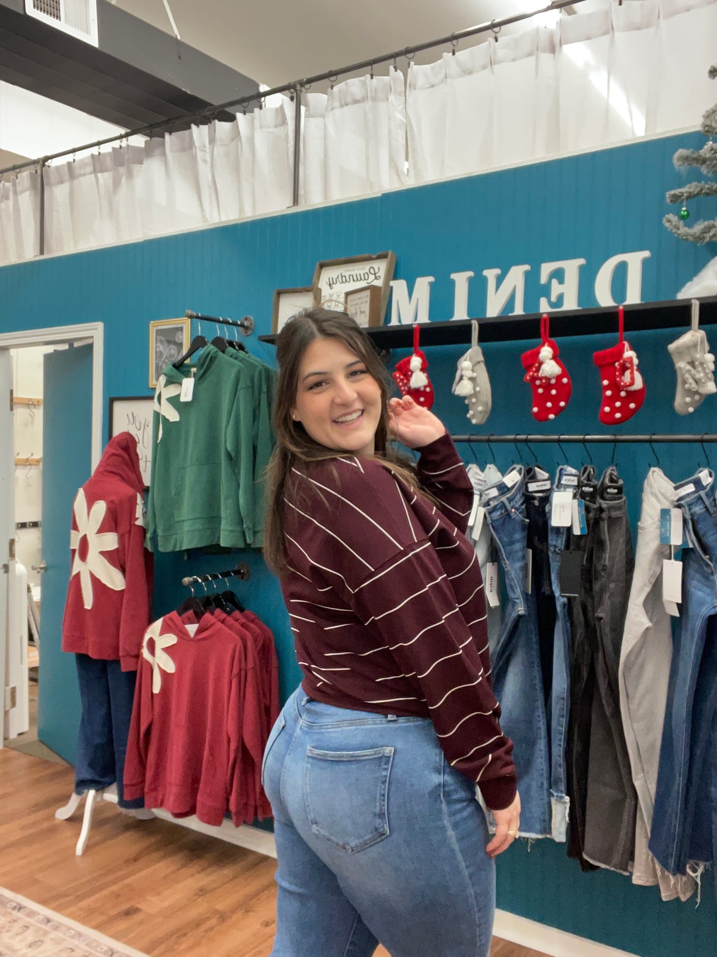 Harley Striped Long Sleeve Crewneck Top