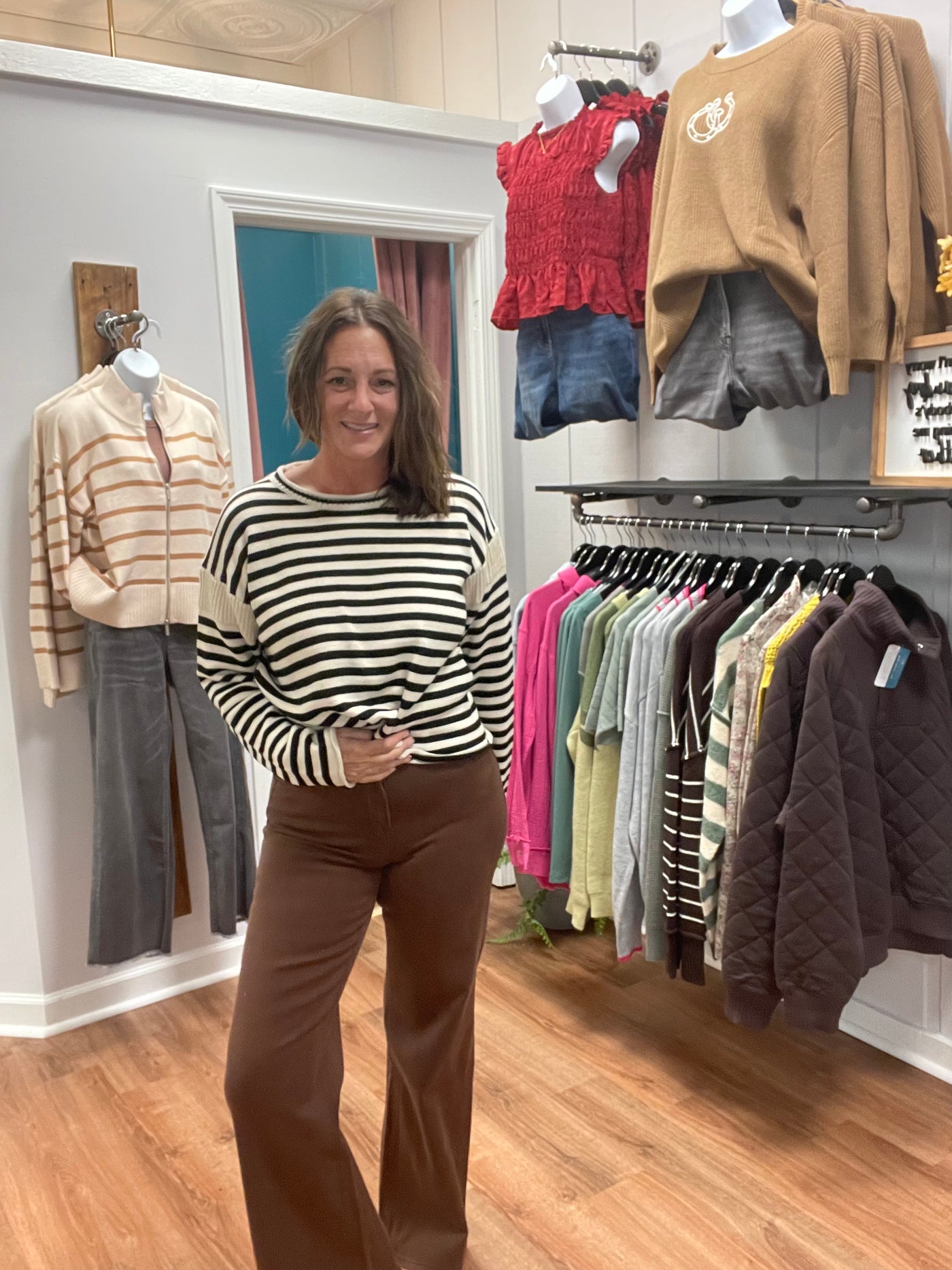 Glinda Striped Knit Crewneck Sweater