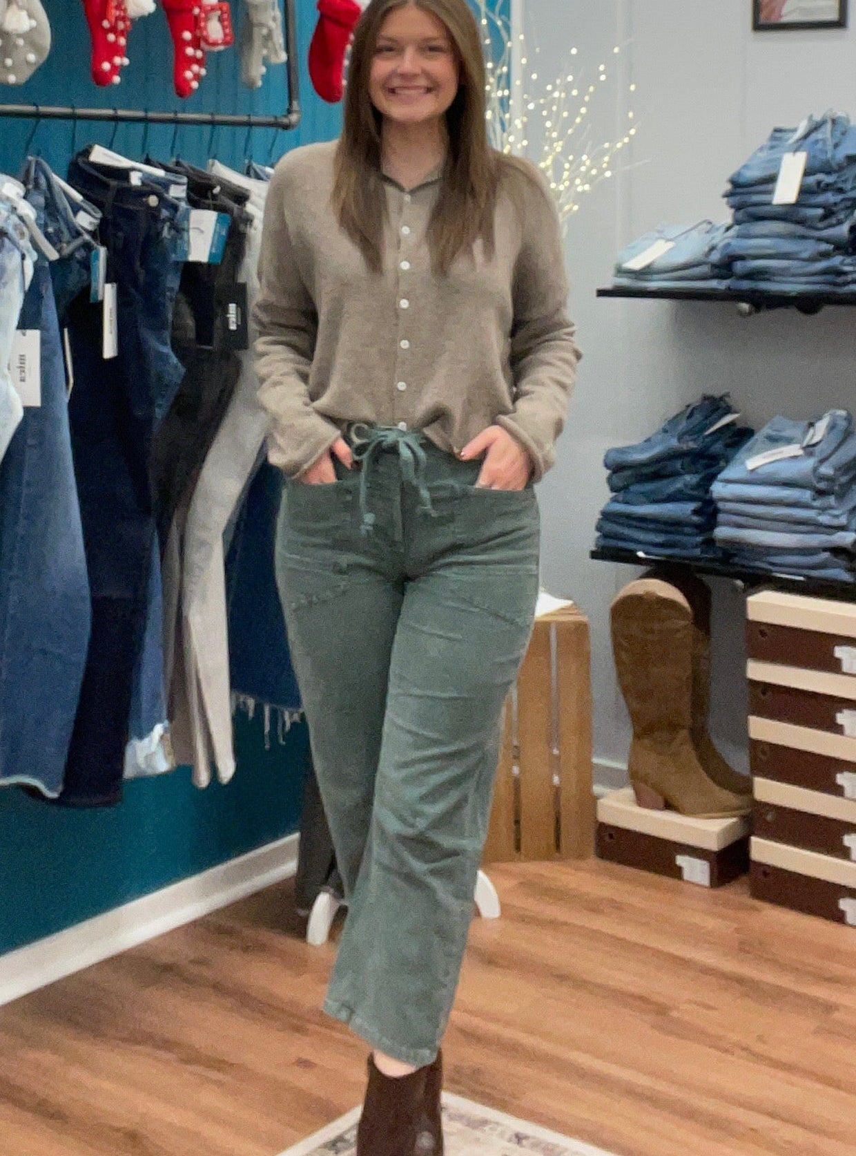 Marilyn Velvet Roper Mid Rise Corduroy Pants