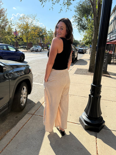 Holly Striped Corduroy Wide Leg Bottoms