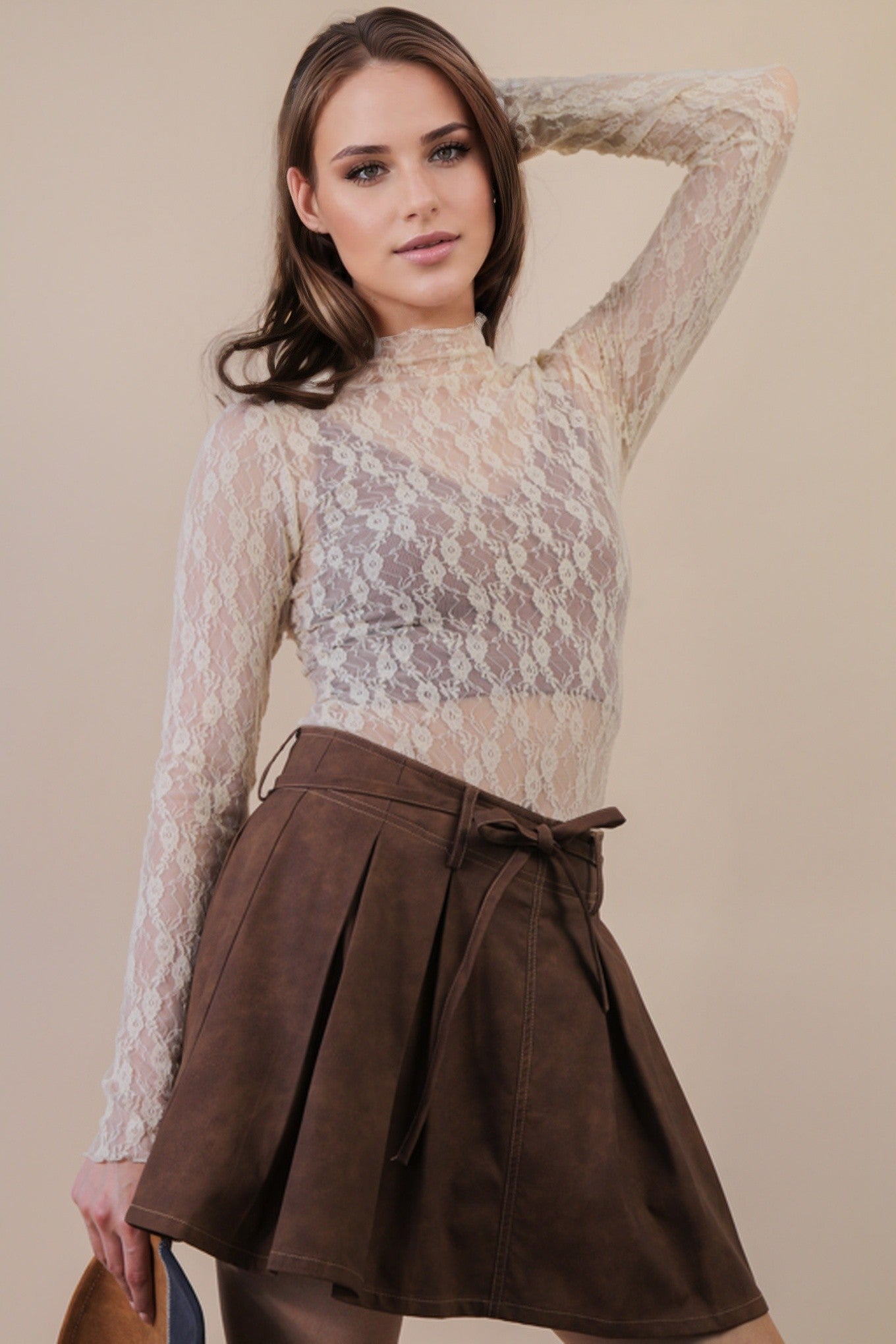 Emmie Fitted Mesh Lace Top