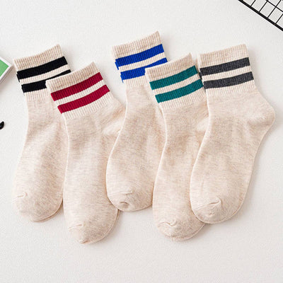 Stripe Cotton Mid Socks
