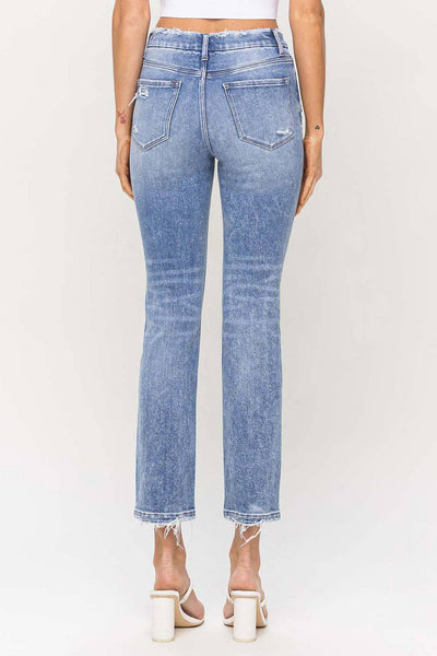 FLYING MONKEY - HIGH RISE CROP SLIM STRAIGHT JEAN F5104: CONVENIENTLY / 30