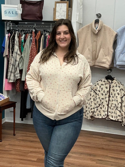 Frosty Oversized Floral Hoodie Sweatshirt