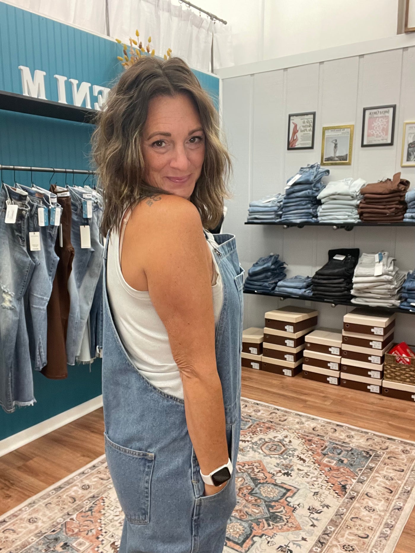 Marlo Wide Leg Denim Overalls