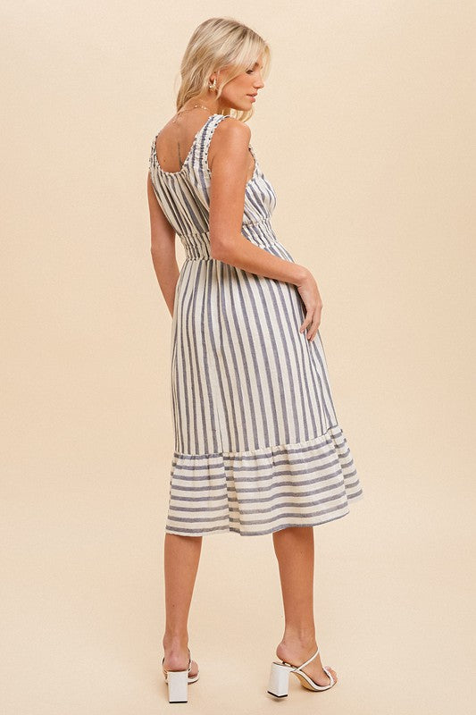 Nala Striped Midi Dress