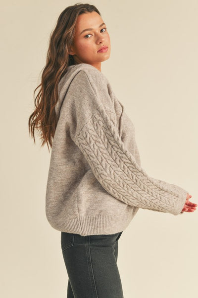 Pippa Cable Knit Hoodie Sweater