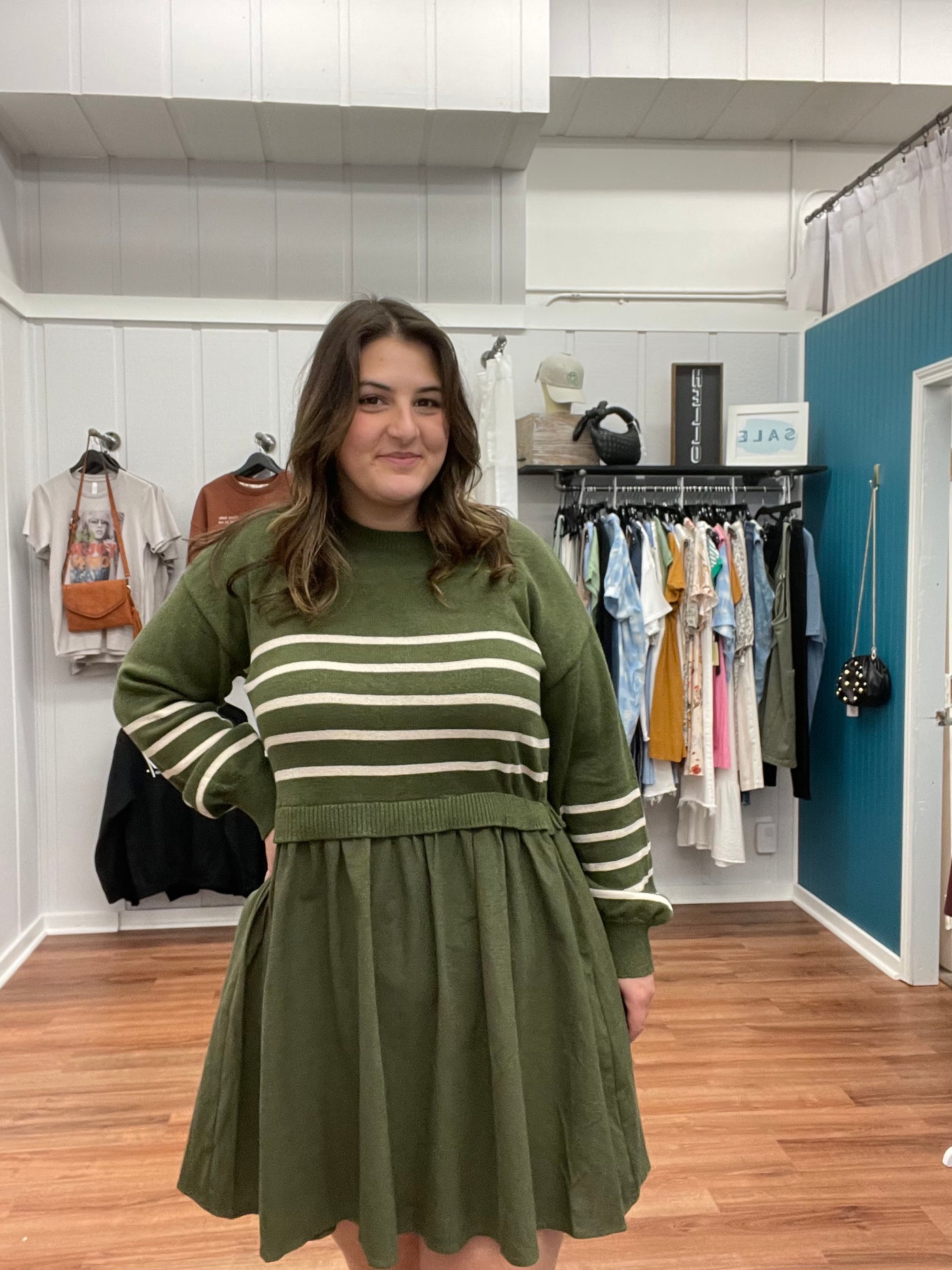 Val Mixed Contrast Mini Dress