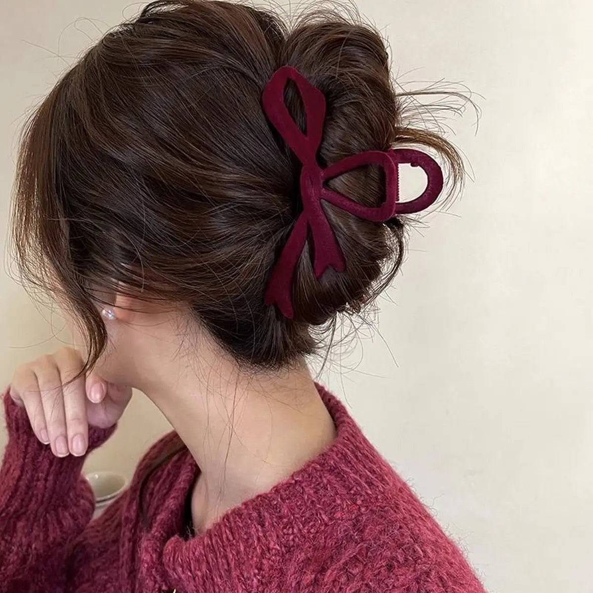 Velvet Ribbon Hair Claw Clip