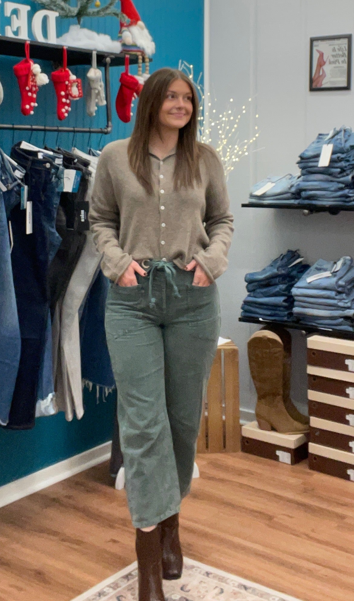 Marilyn Velvet Roper Mid Rise Corduroy Pants