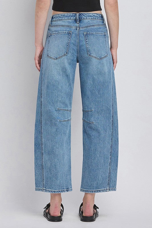 Naples High Rise Barrel Leg Denim