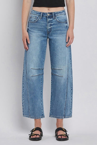 Naples High Rise Barrel Leg Denim