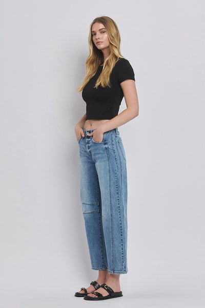 Naples High Rise Barrel Leg Denim