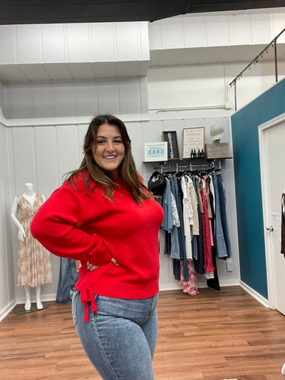 Molly Drop Shoulder Ruched Sweater