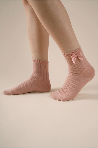 Side Bow Crew Socks