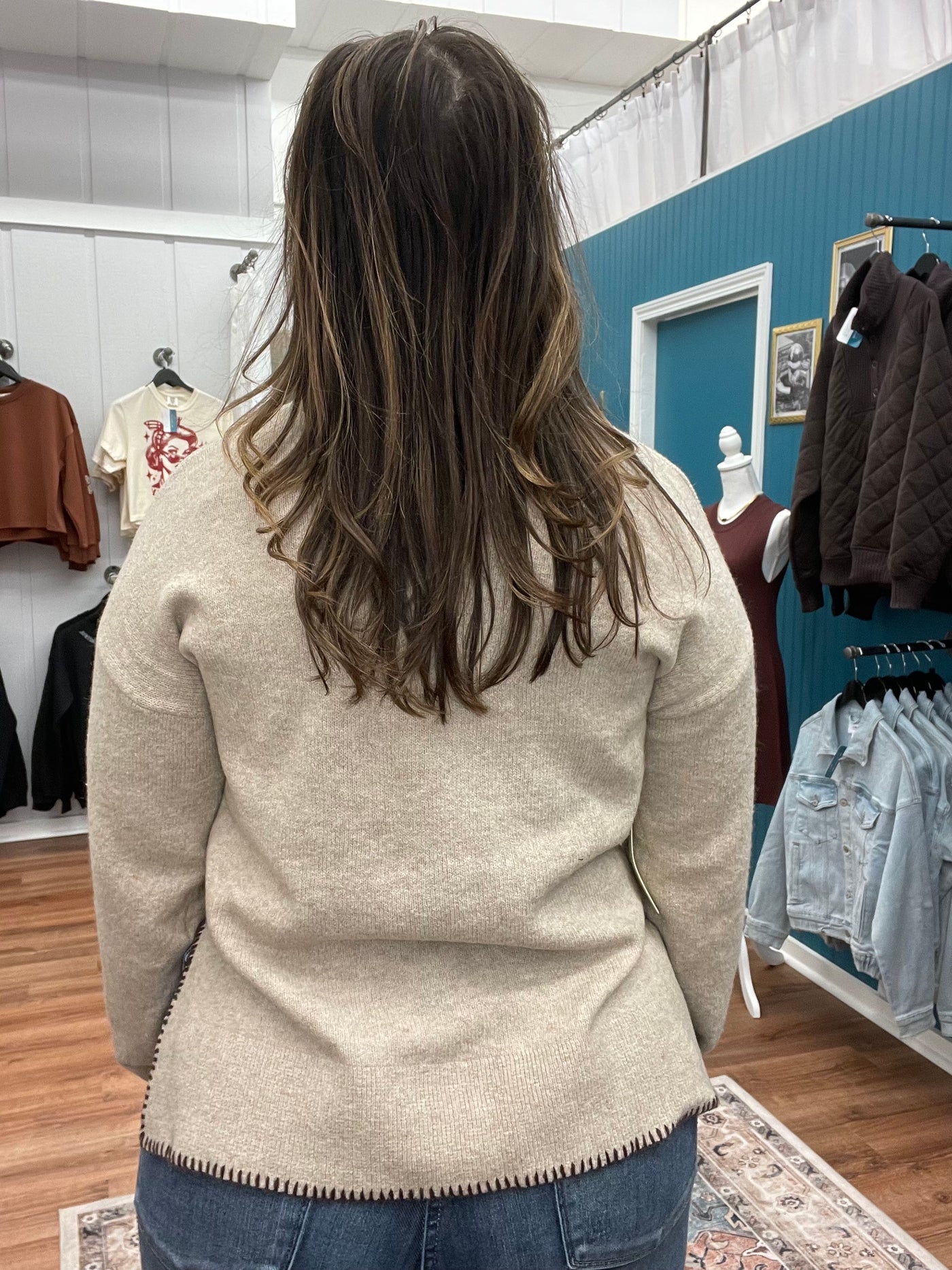 Kallie Side Slit Crewneck Sweater