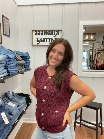 Antique Button Down Sweater Vest