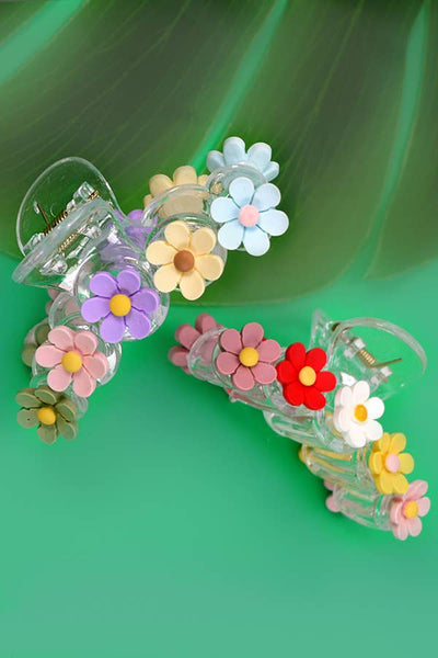 Floral Embellished Hair Claw Clips