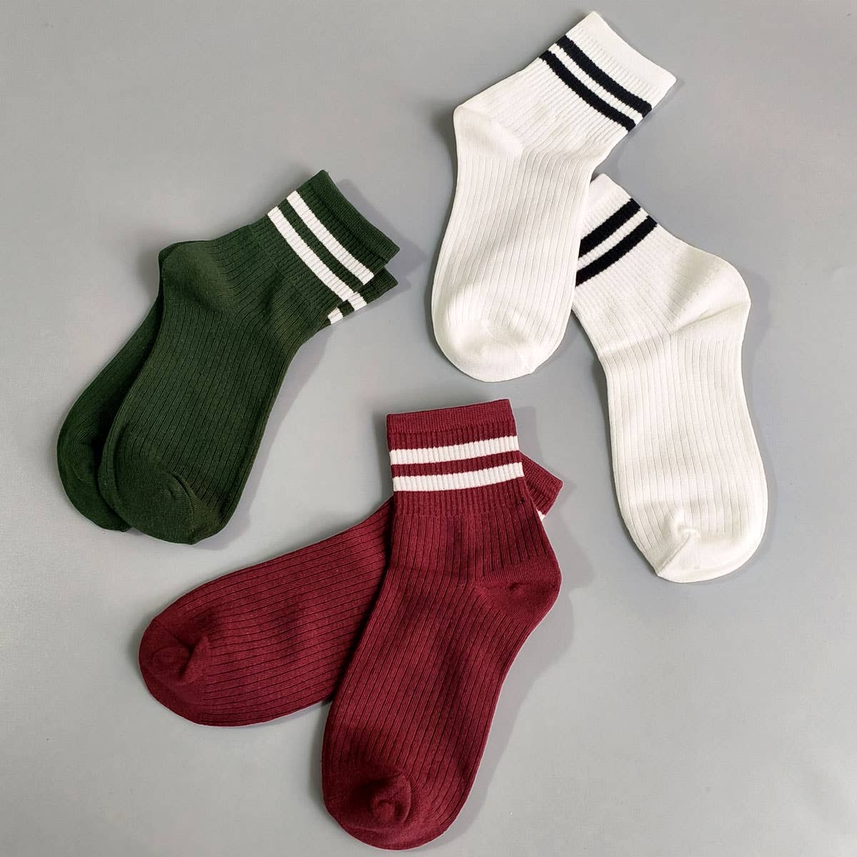 Stripe Cotton Mid Socks