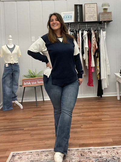 Dani Long Sleeve Color Block Sweatshirt