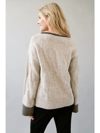 Christa Stone Cable Knit Sweater