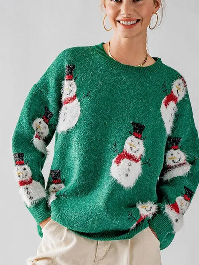 Snowman Oversized Knit Sweater