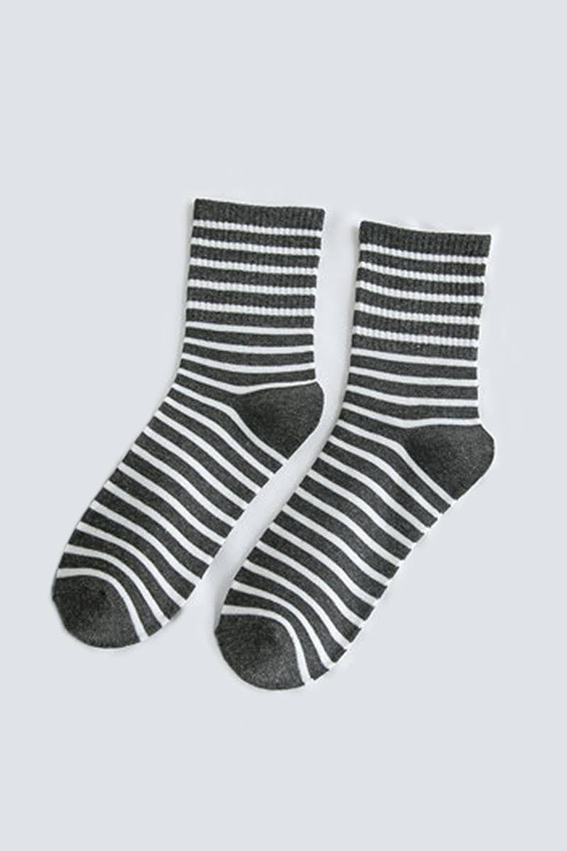 Stripe Pattern Cozy Ankle Sock