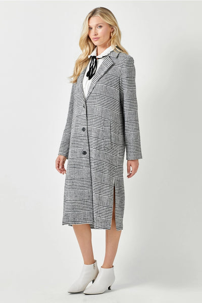 Checkers Plaid Long Coat