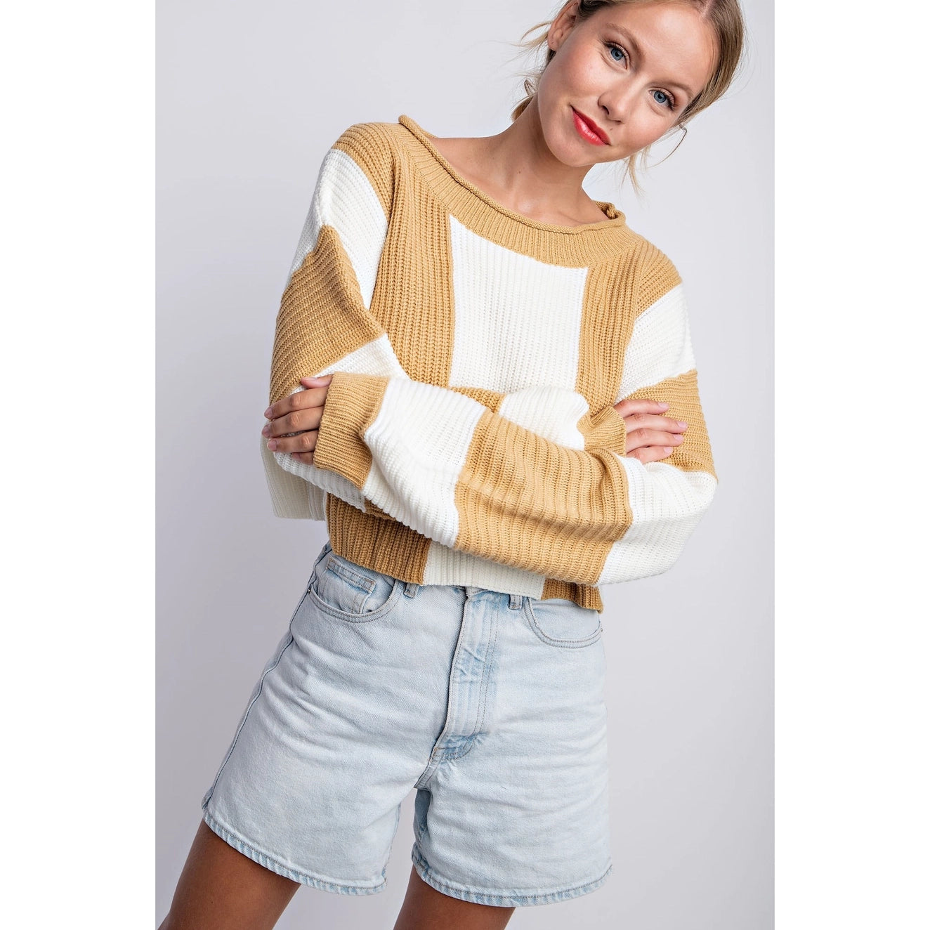 Annie Boatneck Crop Sweater