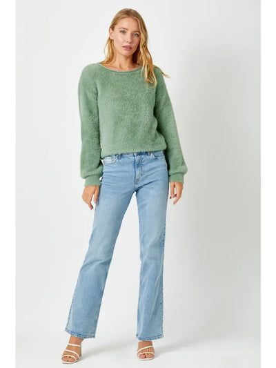 Kendall Fuzzy Boat Neck Sweater