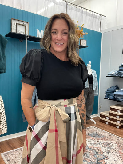 Burberry Mixed Print Midi Dress