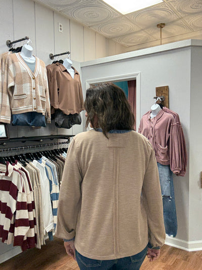 Fate Ribbed Knit Henley Top