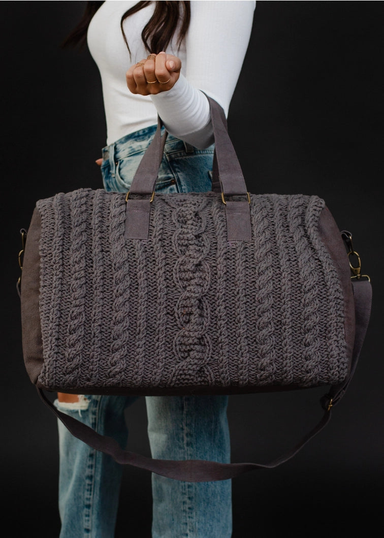 Cable Knit Duffle Bag