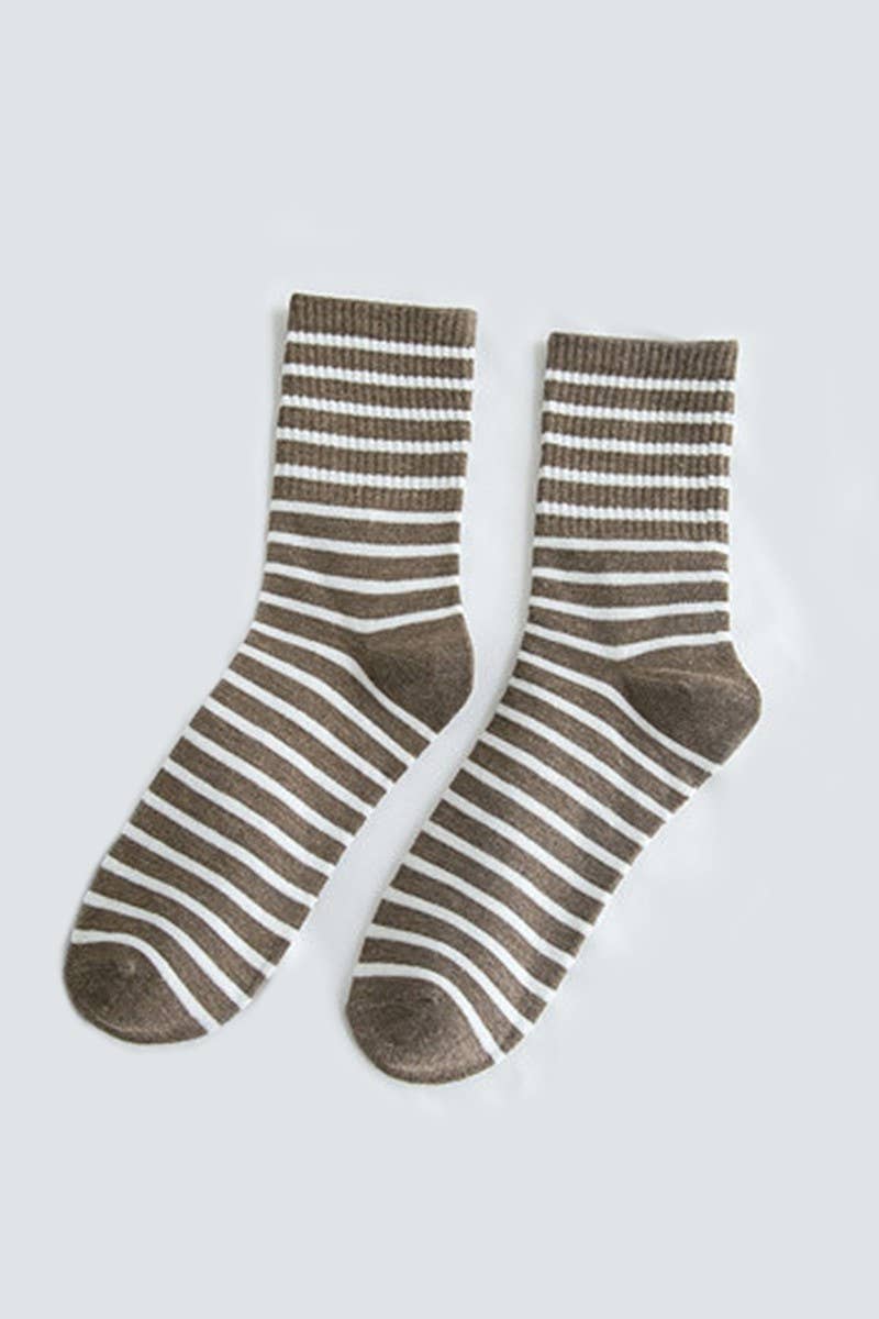 Stripe Pattern Cozy Ankle Sock