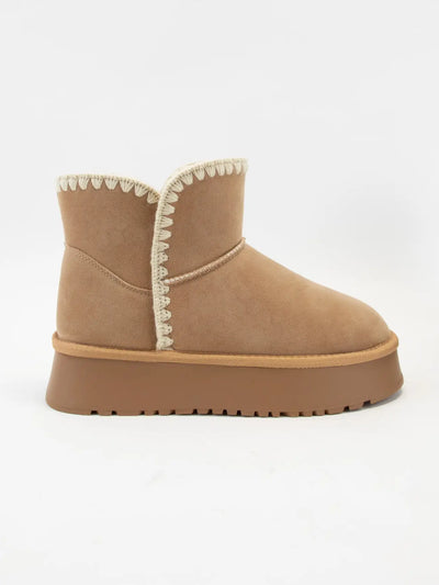 Juniper Sherpa Stitched Ankle Boots