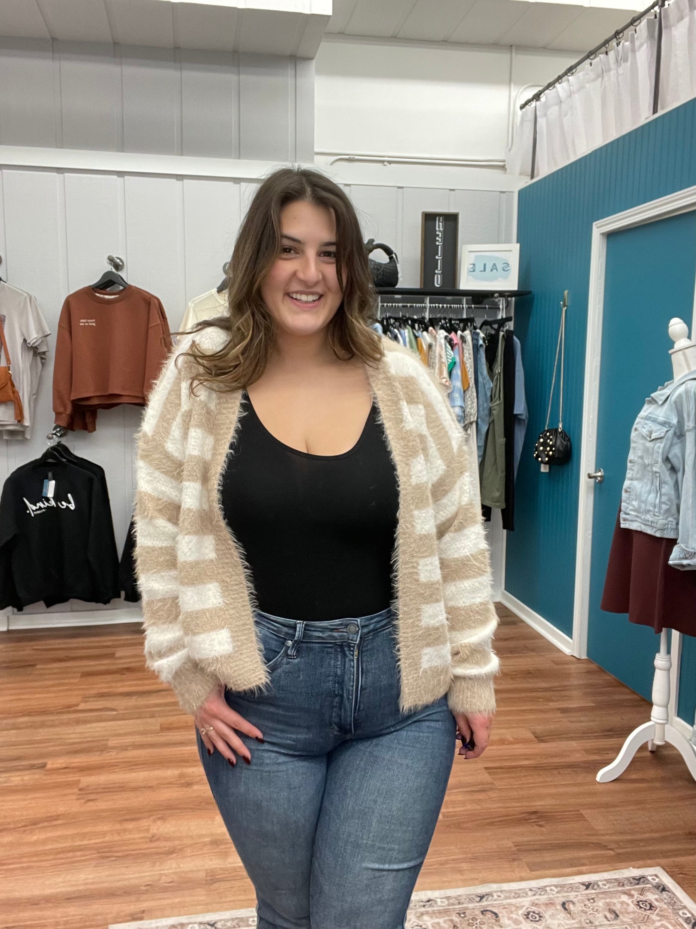 Torrie Striped Open Cardigan