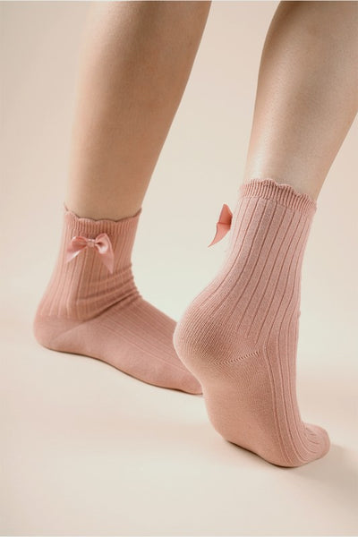 Side Bow Crew Socks