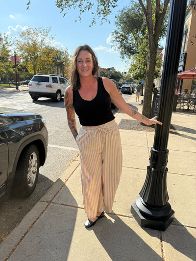 Holly Striped Corduroy Wide Leg Bottoms