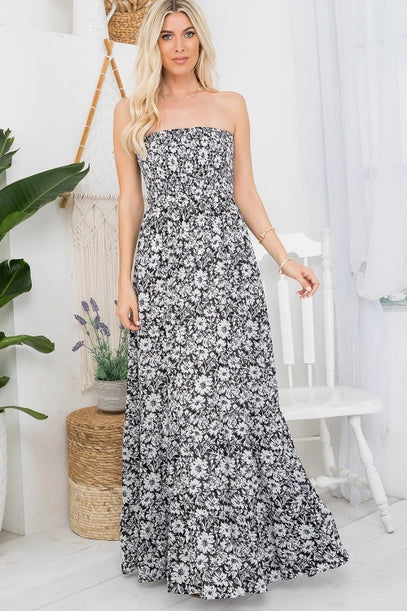 Sloane Floral Tube Maxi Dress