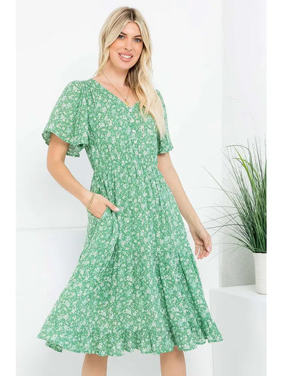 Lauren Floral Print Midi Dress