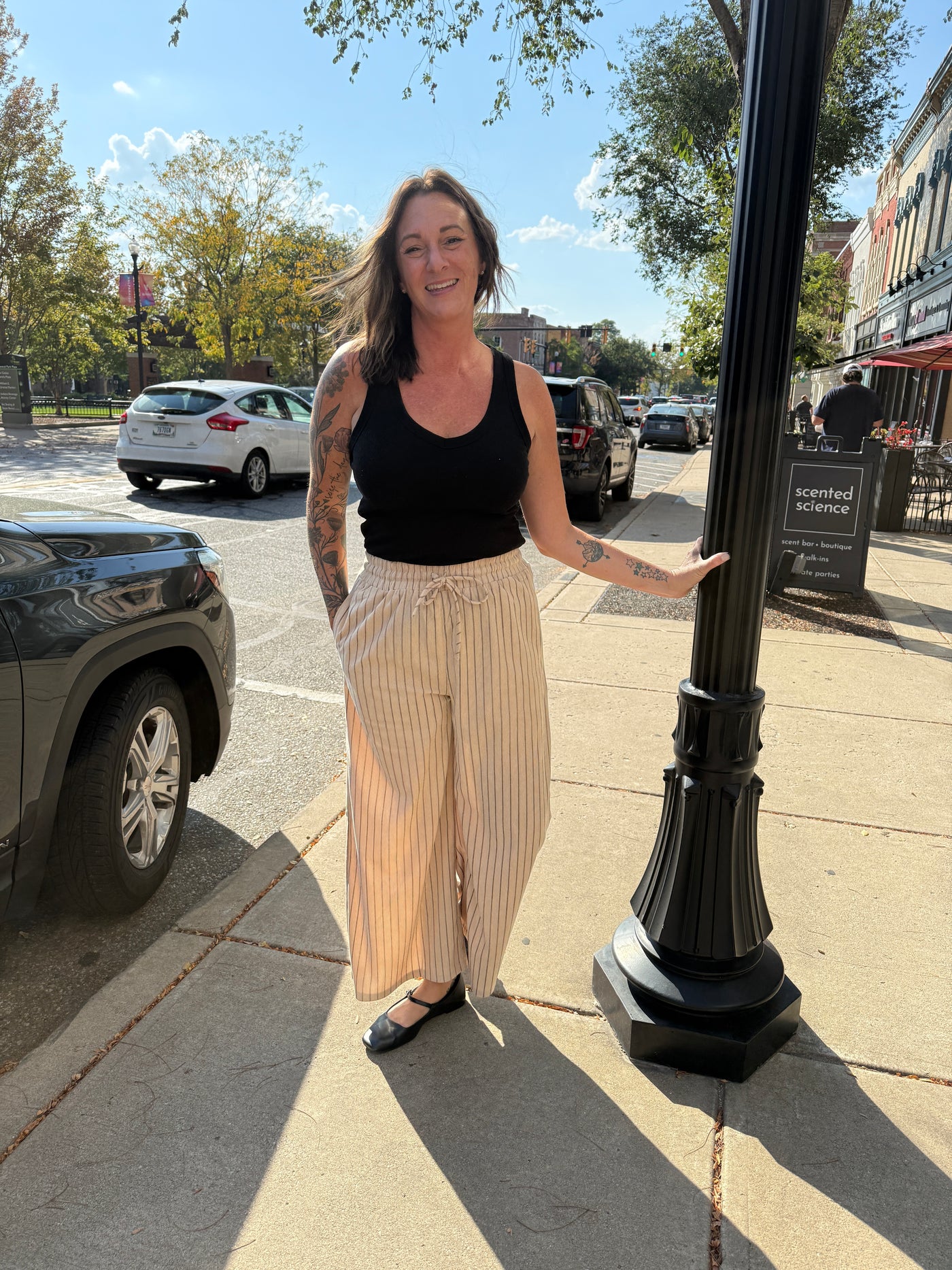 Holly Striped Corduroy Wide Leg Bottoms