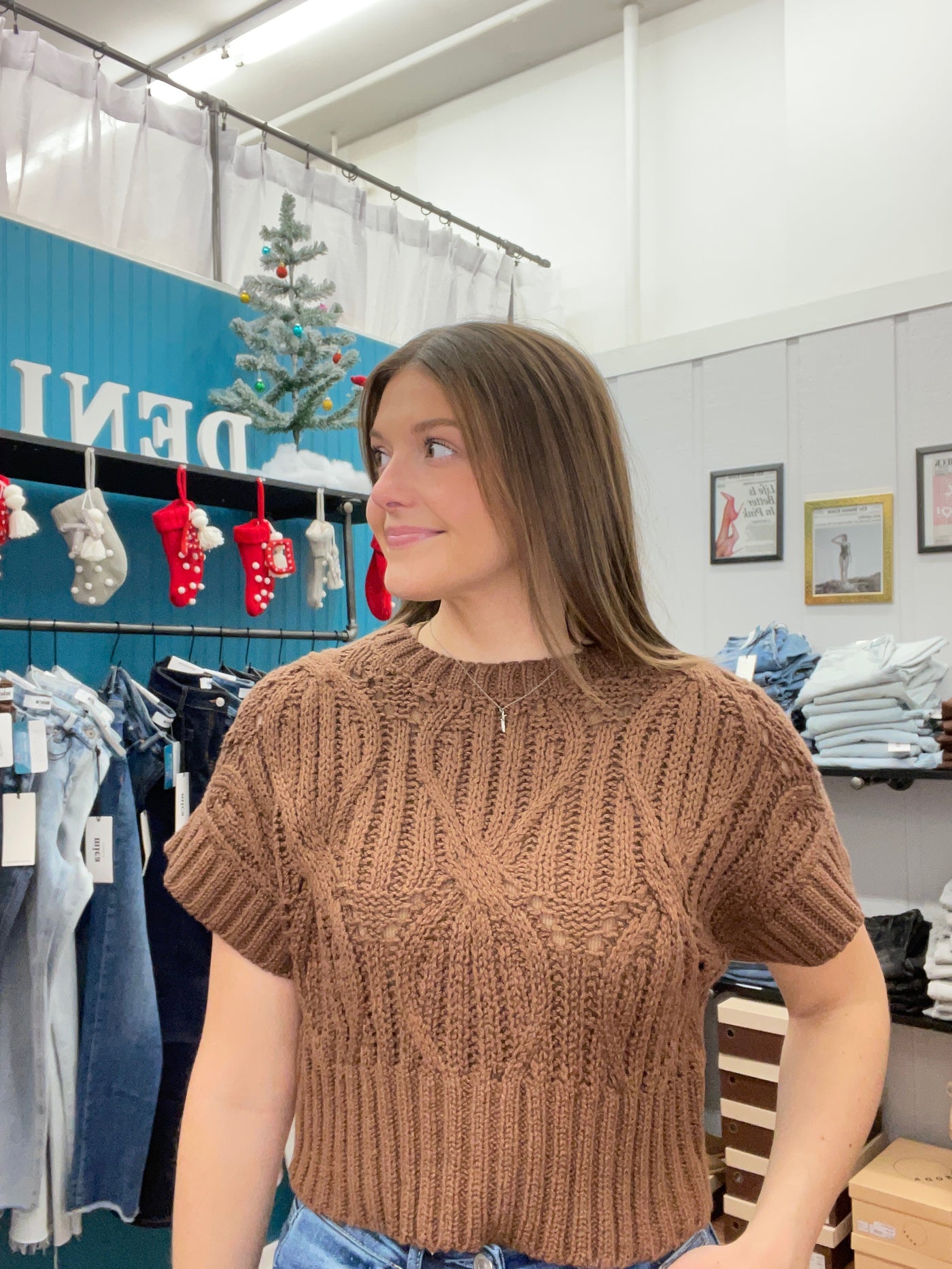 Everly Crochet Round Neck Sweater