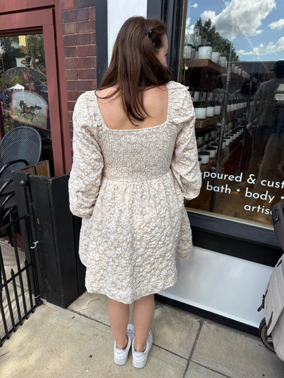 Middleton Jacquard Floral Smocked Babydoll Dress