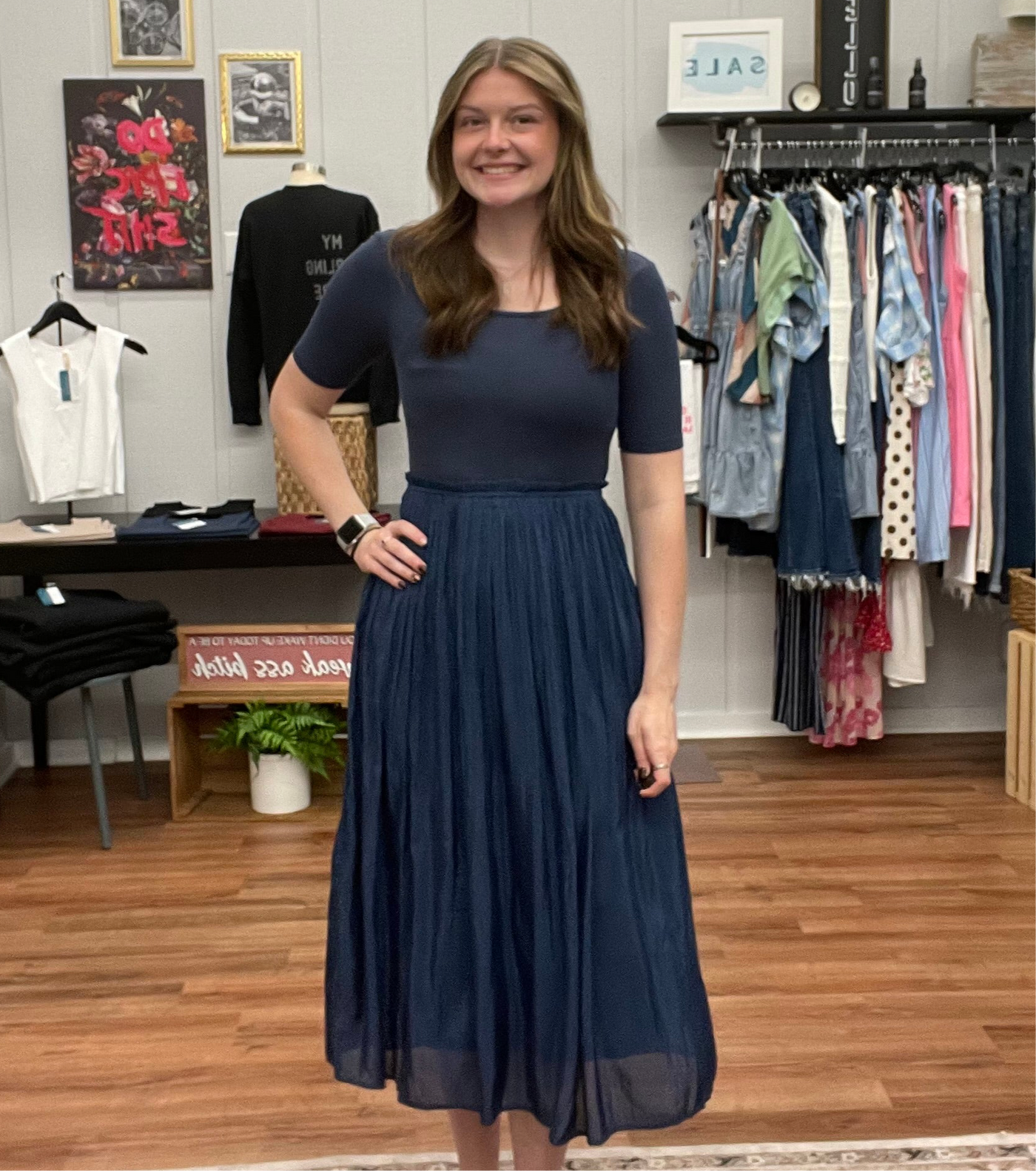 Bridget Scoop Neck Pleated Ballet Dress