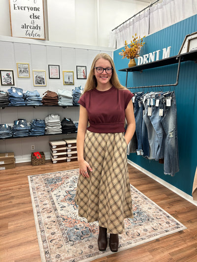 Kayla Mixed Media Midi Dress