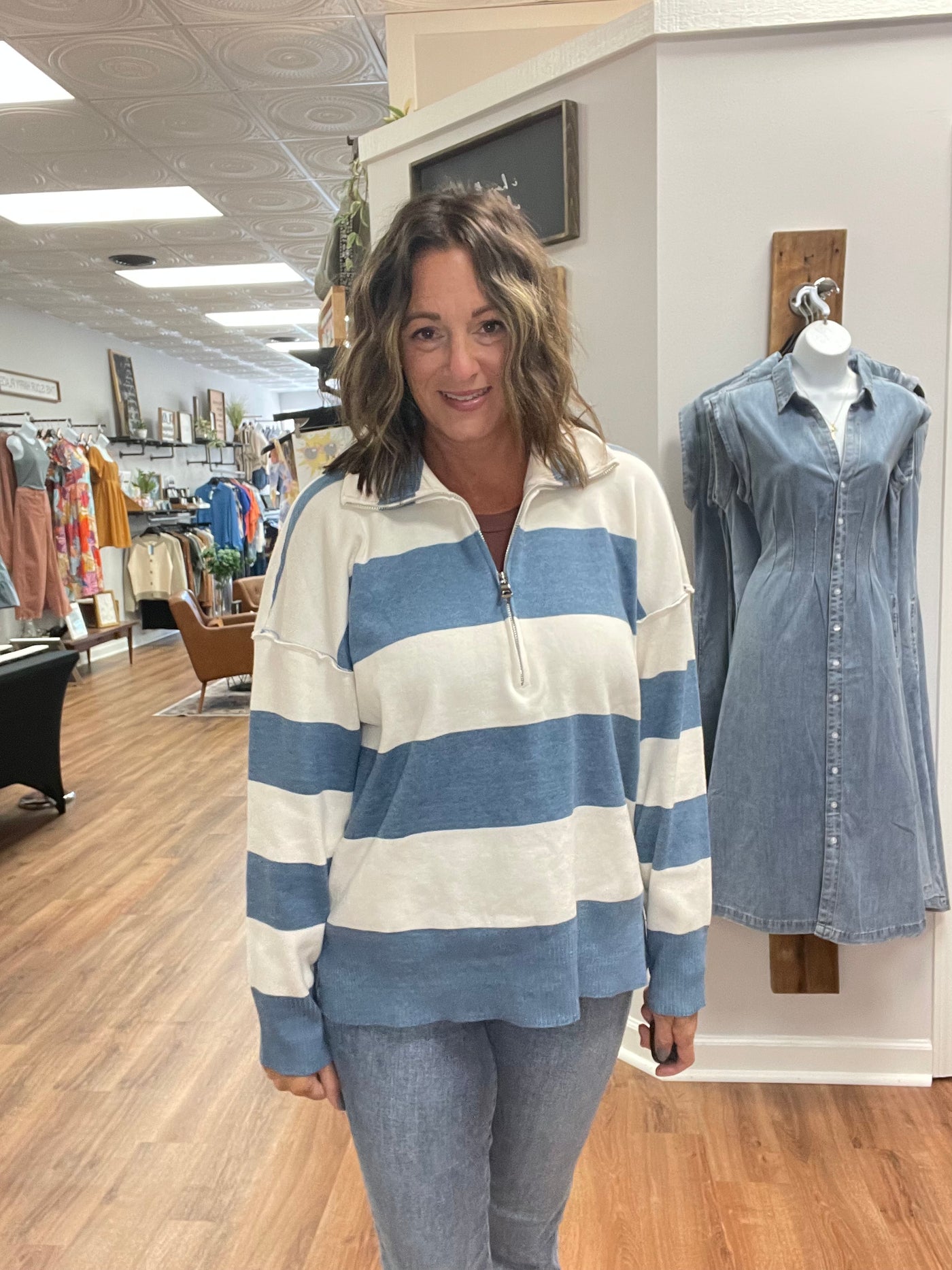 Jordan Drop Shoulder Zip Up Sweater