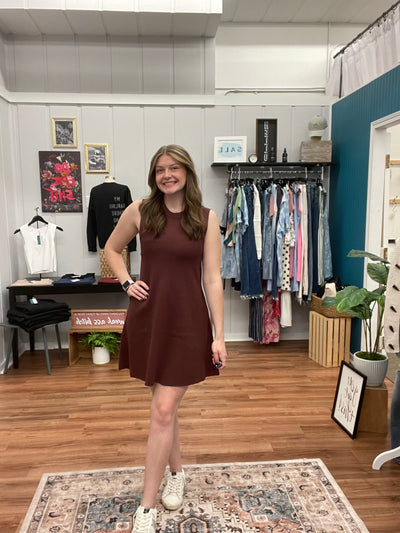 Katie High Neck Sleeveless Mini Dress