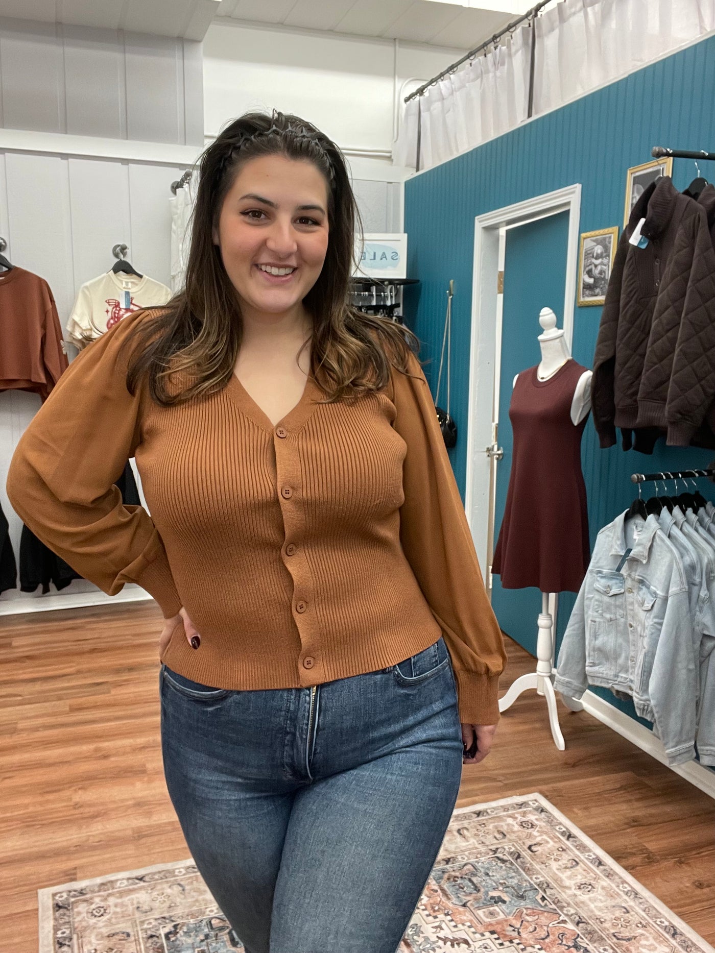 Tatum Cardigan Chiffon Sleeve Sweater